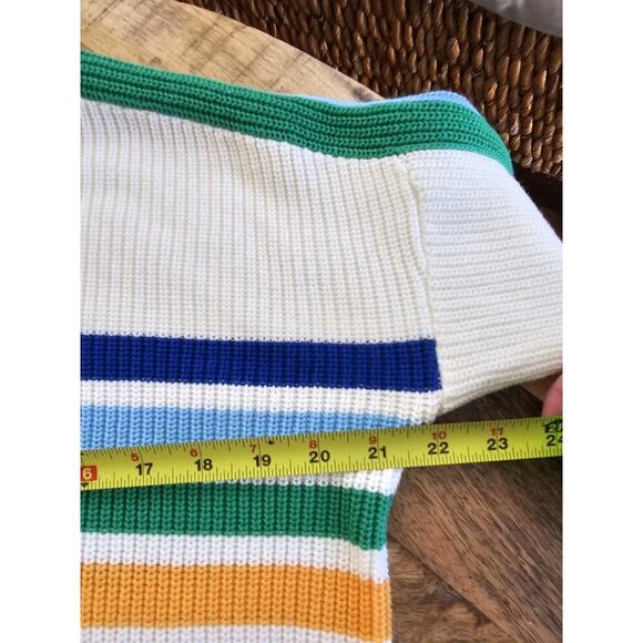 Lands' End Drifter Cotton Quarter Zip Pullover Sweater Size XS NWOT Striped - Picture 6 of 8